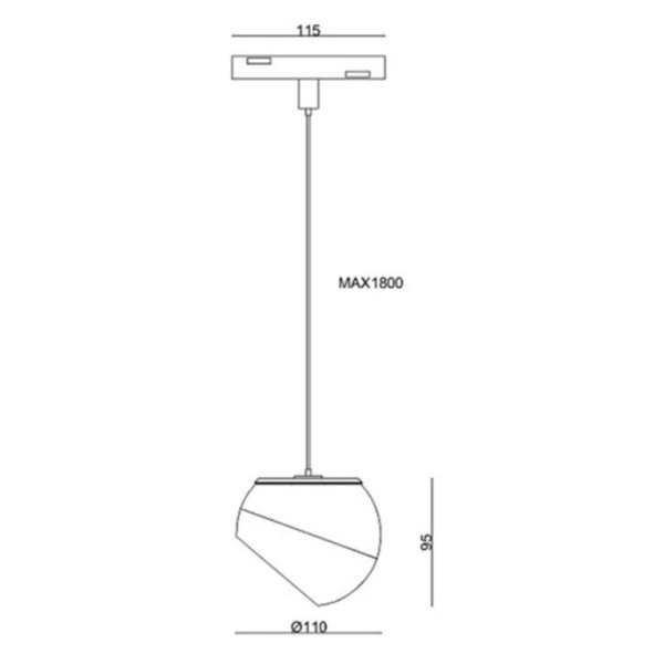 Lampa wisząca śr. 11cm MultiLINE GLOBE P 12W 4000K neutralna 60st. | czarny