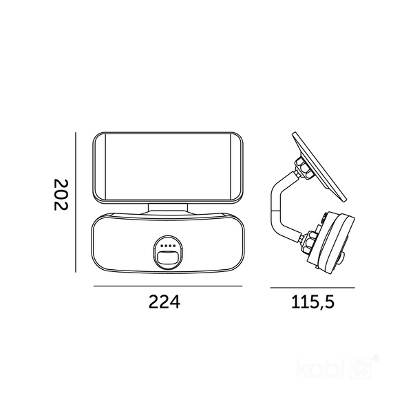 Solarna lampa z czujnikiem ruchu SOLAR LED KOBI NEW PHOENIX 13W barwa 4K