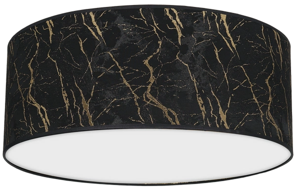 Stylowy plafon do salonu SENSO Black/Gold Ø40 cm 3xE27 | czarny złoty