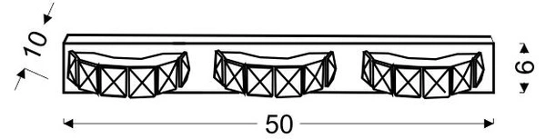 Kinkiet SHIPI 23-45324 chrom/transparentny 3x3W LED, barwa zimna 6500K