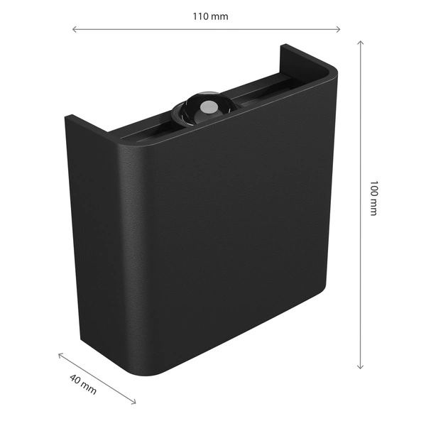 LUNARIX 1 KINKIET 2W CCT 230V IP54 RA90 110x100x40MM CZARNY, ŚWIECI GÓRA/DÓŁ