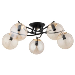 Lampa sufitowa ALFA SAVI CZARNA & ZŁOTA 5xE14 65cm | 63259