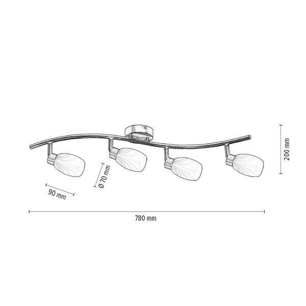 Lampa sufitowa Clea w zestawie 4xG9 Max.28W Patyna Metal/Szkło w kolorze ecru 2213411