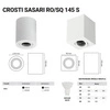 Oprawa sufitowa spot tuba natynkowa CROSTI SASARI RO 145 S biały śr. 9cm