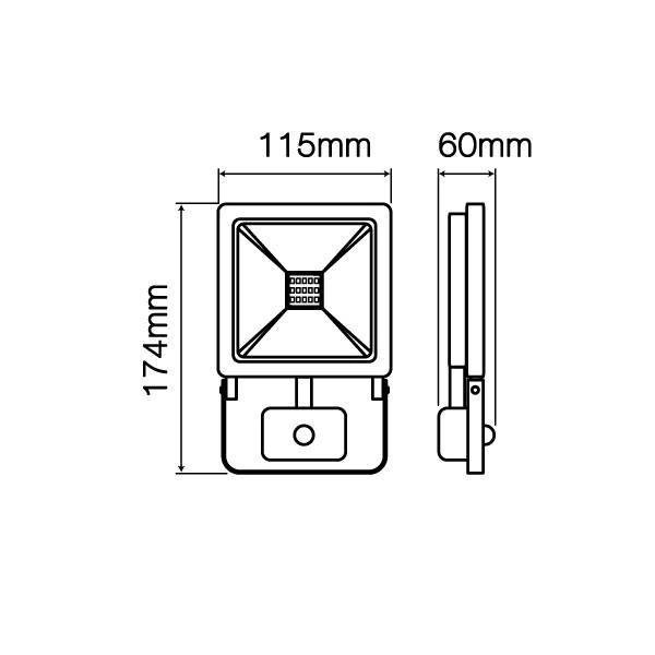 Naświetlacz LED line PHOTON 20W 1600lm 4000K z czujnikiem ruchu