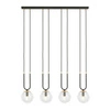 Lampa wisząca Emibig GLAM 4 Czarny/TRANSPARENT 1114/4