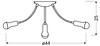 ARC LAMPA SUFITOWA PLAFON 3X40W E14 SATYNA NIKIEL