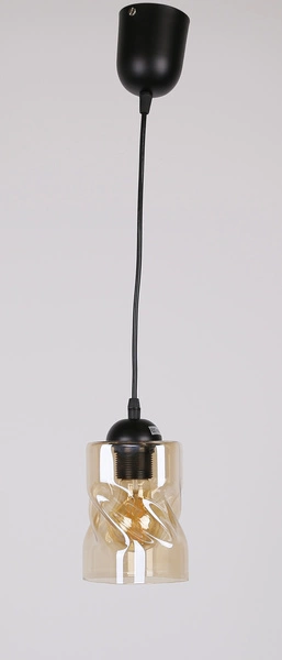 Lampa wisząca FELIS, 31-00156, czarny/bursztynowy, 1x60W E27