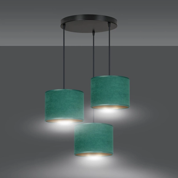 Lampa wisząca Emibig HILDE 3 BL PREMIUM GREEN 1051/3PREM