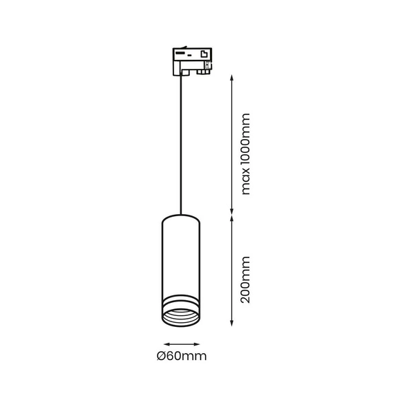 Wiszący spot szynoprzewodu 3F Pipe Ring Track Pendant 1xGU10 | biały