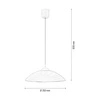 Lampa wisząca Sydney 1xE27 maks. 60W biały materiał syntetyczny/biały kabel PVC/białe szkło 4233502