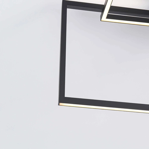 Lampa sufitowa Frame 3D, czarna, 60W LED, barwa ciepła 3000K