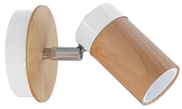 Kinkiet nowoczesny z drewna BARON biały