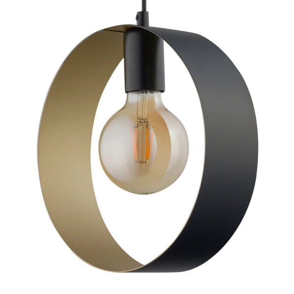Stylowa lampa wisząca biura i domu HAPPY E27 60W szer. 25cm | czarny złoty