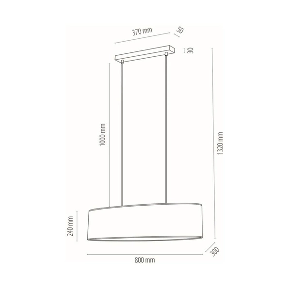 Lampa wisząca Dove 2xE27 maks. 40W chromowany metal/przezroczysty kabel PVC/szary klosz z tkaniny 17390228