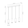 Lampa wisząca rura w zestawie Kabel 4xGU10 LED 5W z drewna bukowego w kolorze orzecha/czarnej tkaniny 1559476