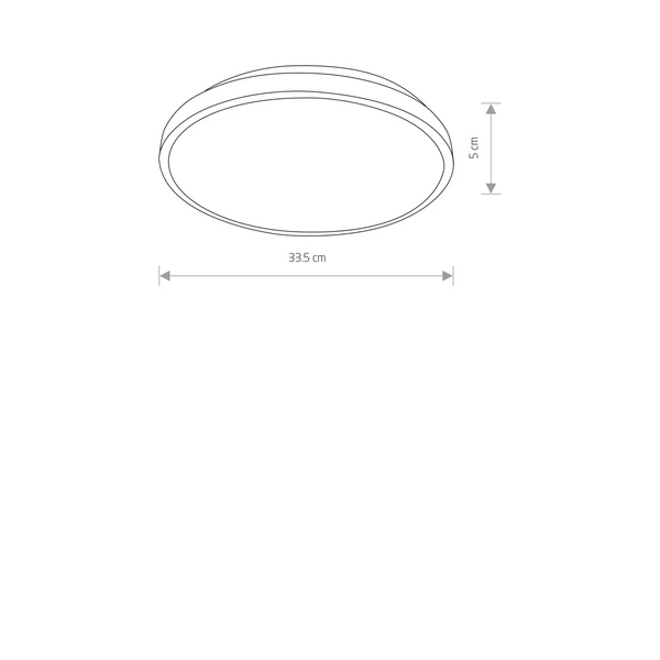 Plafon AGNES ROUND LED PRO 38,5cm 22W barwa ciepła 3000K IP44 | czarny 10971
