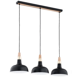 Lampa wisząca ALFA RODOS CZARNA & ZŁOTA 3xE27 85cm | 62483