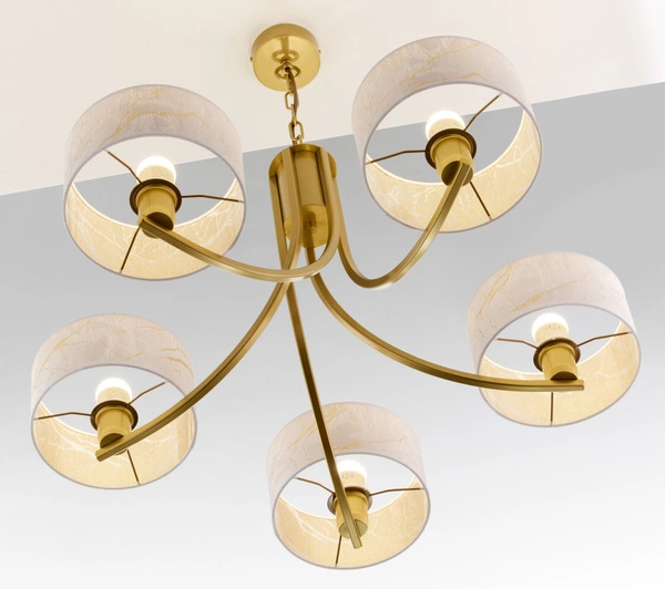 Klasyczny Żyrandol ARTHUR wys. 71cm 5xE27 15W IP20 | złoty połysk