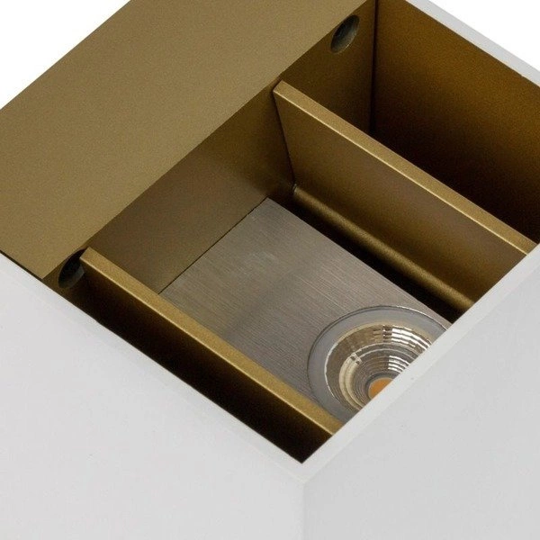 Kinkiet CUBE BIAŁO - ZŁOTY sześcian 10cm