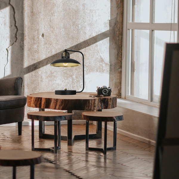 Lampka biurkowa FELIX, MLP8908, czarny/złoty, 1x60W E27