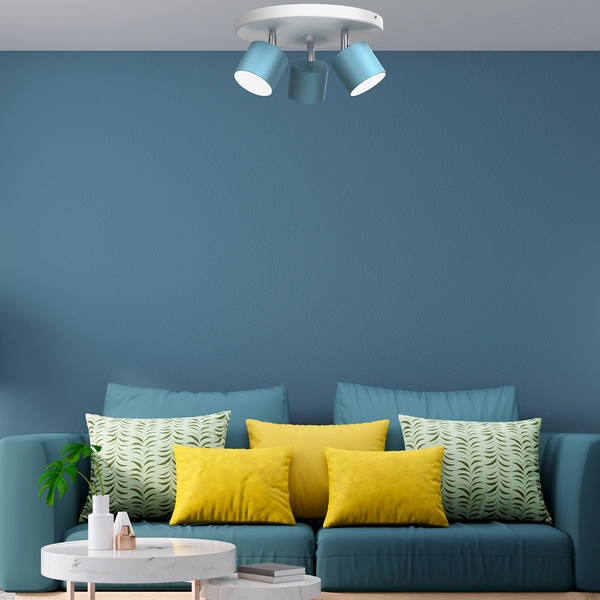 Lampa sufitowa DIXIE BLUE 3x GX53 szer. 30cm | niebieski