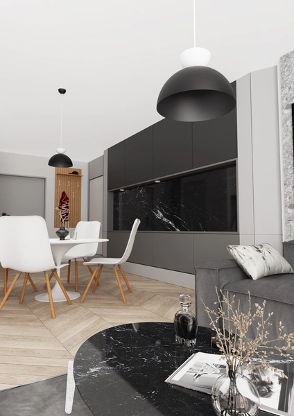 Lampa wisząca Emibig LUNARO 1S BL Czarny/Biały 1472/1S