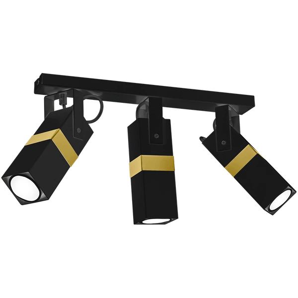 Nowoczesna lampa sufitowa VIDAR BLACK/GOLD 3xGU10 MLP6278