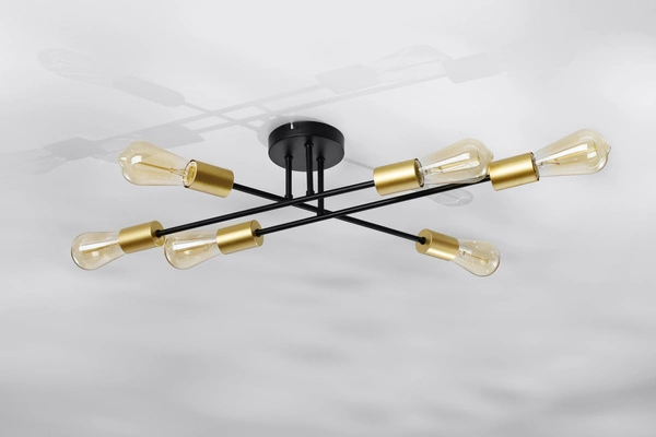 Lampa sufitowa CRESPILO, 36-01245, czarny/złoty, 6x40W E27