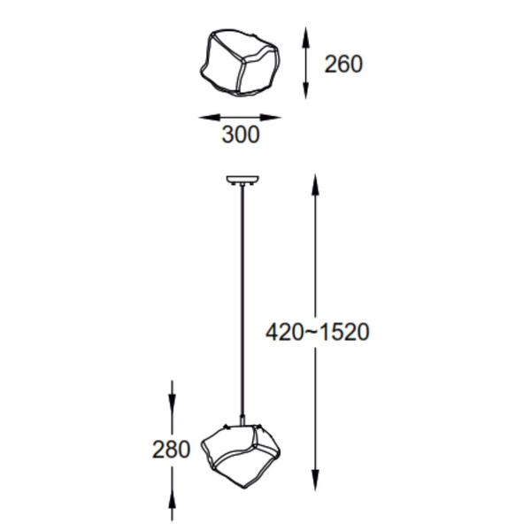 Lampa wisząca szklana do salonu śr.28 ROCK E27 40W | złoty