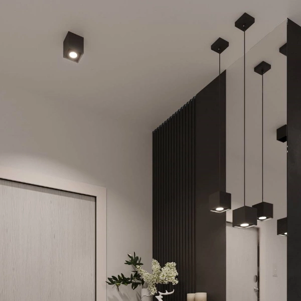 Plafon Sollux QUAD 1 Lampa sufitowa Aluminium czarny 12W LED, SL.0022