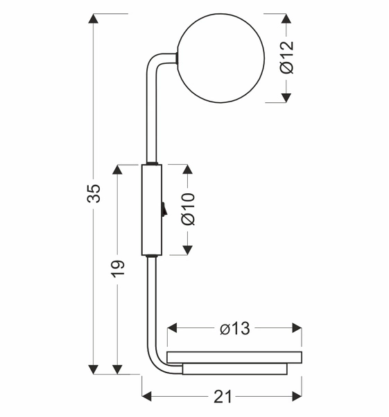 PONIO LAMPA KINKIET CZARNY 1X25W G9 KLOSZ BIAŁY