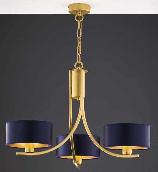 Klasyczny Żyrandol ARTHUR wys. 71cm 3xE27 15W IP20 | złoty połysk