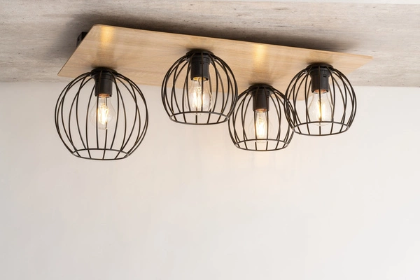 Lampa Sigma CYBER 4 prostokąt dąb/czarny plafon 32360