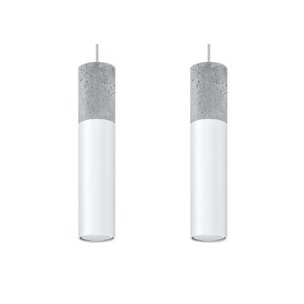 Lampa wisząca BORGIO 2 biała stal, beton, SL.0648