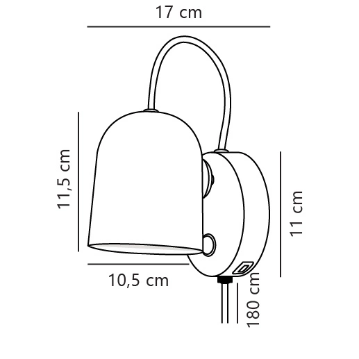 Kinkiet ANGLE GU10 25W Metal | Czarny