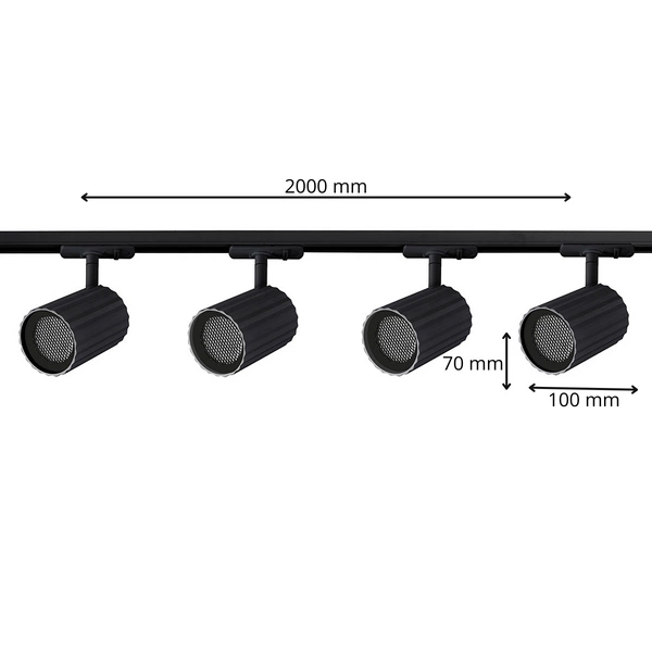 Zestaw szynoprzewodu Tokio SET 1F, czarny, 4x40W GU10