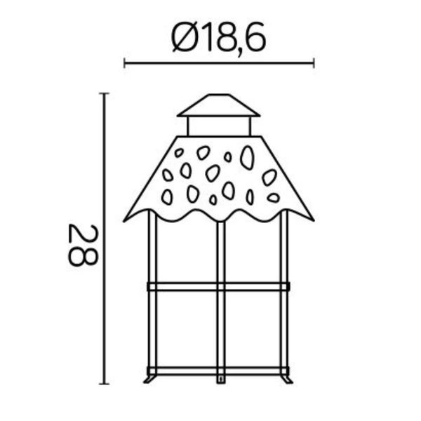 Aluminiowy klosz ozdobny zewnętrzny TOLEDO K 1018 R | czarny