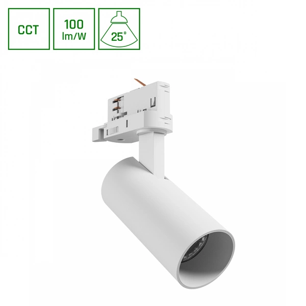 ANDROMEDA PRIME NA SZYNOPRZEWÓD 3F CCT 8W 230V 25st IP20 śr. 54x109x160mm BIAŁY SPECTRUM
