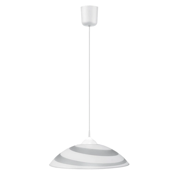 Okrągła lampa wisząca 1xE27 maks. 60W biały materiał syntetyczny/biały kabel PVC/białe szkło 4314502A