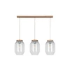 Lampa Wisząca Vaso 3xE27 Max.60W Dąb Olejowany/Przezroczysty Kabel PCV/Przezroczyste Szkło 169110374
