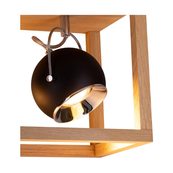 Lampa sufitowa Roy z 1xLED GU10 5W Dąb olejowany/Czarny metal 5224174