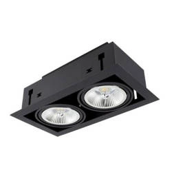 Oprawa halogenowa wpuszczana  2xGU10 AR111 | Czarna