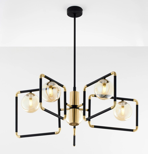 Nowoczesny Żyrandol IBRA wys. 82cm 5xG9 14W IP20 | Złoty