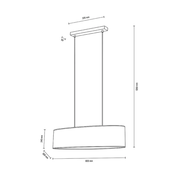 Lampa Wisząca Ora 2xE27 Maks. 40W Czarny Metal/Przezroczysty Kabel PCV/Klosz ze Złotej Tkaniny 96204122