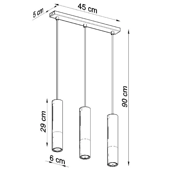Lampa wisząca LOOPEZ 3L czarny/miedź SL.0948