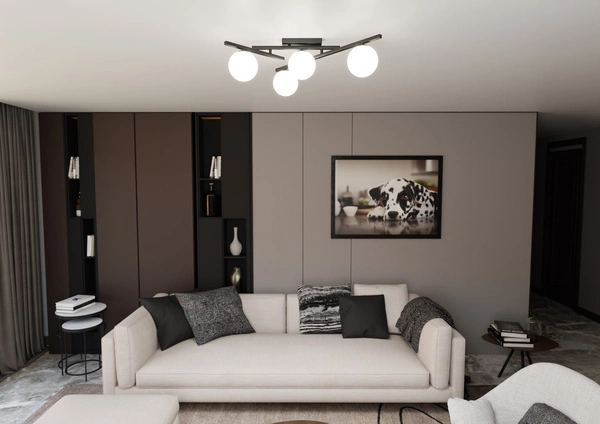 Lampa sufitowa Emibig SMART 4 Czarny/OPAL 1103/4