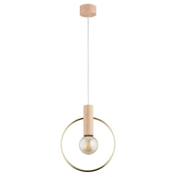 Lampa wisząca ALFA LABO DREWNIANA 1xE27 28cm | 61140