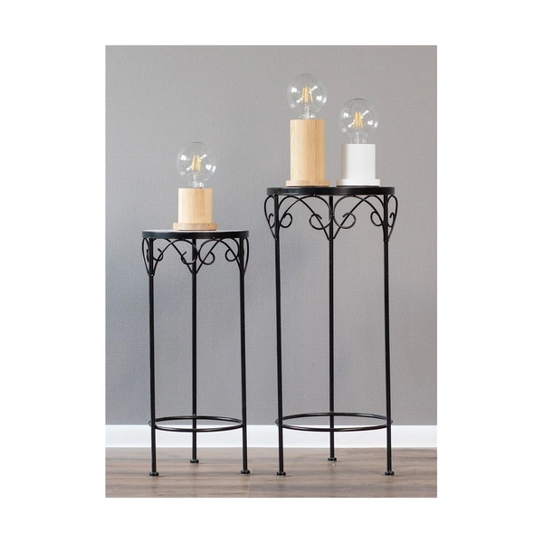 Lampa stołowa Tasse 1xE27 maks. 25W białe drewno bukowe/przezroczysty kabel PVC 7391102