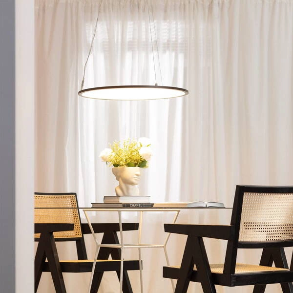 Lampa Biurowa Wisząca okragła Panel LED 36W Czarna Ramka Abruzzo Biuro 60cm